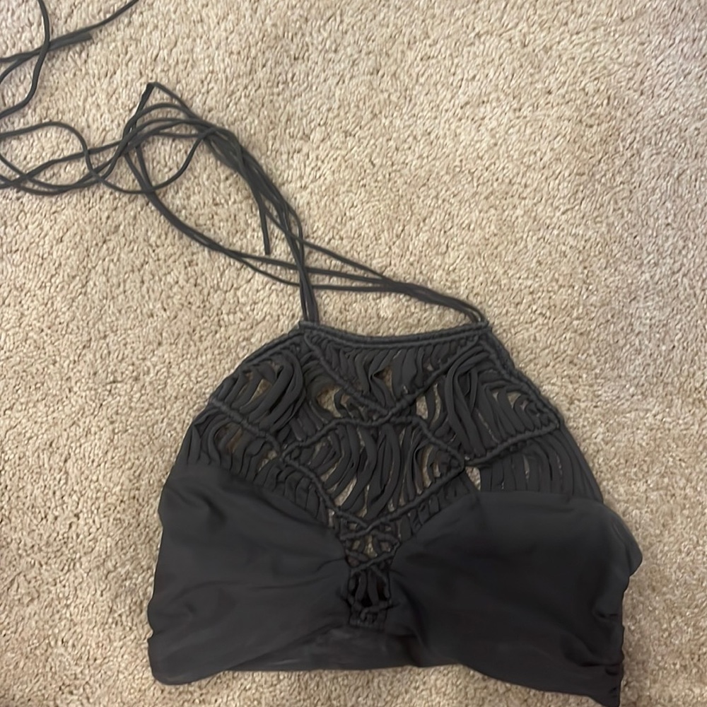 Mikoh Moorea Macrame Grey Bikini top